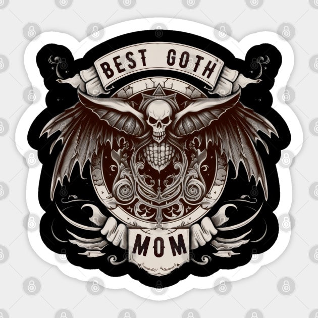 Best goth mum shirt, Mothers day gift for spooky mums, Skull with wings Sticker by The-Dark-King